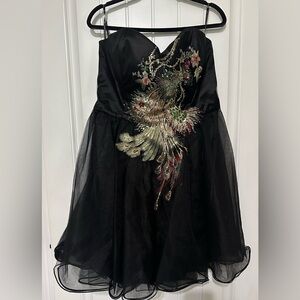 Black party prom cocktail dress